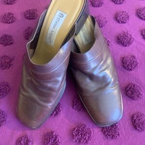 Etienne Aigner Women's Rich Brown Leather Mules